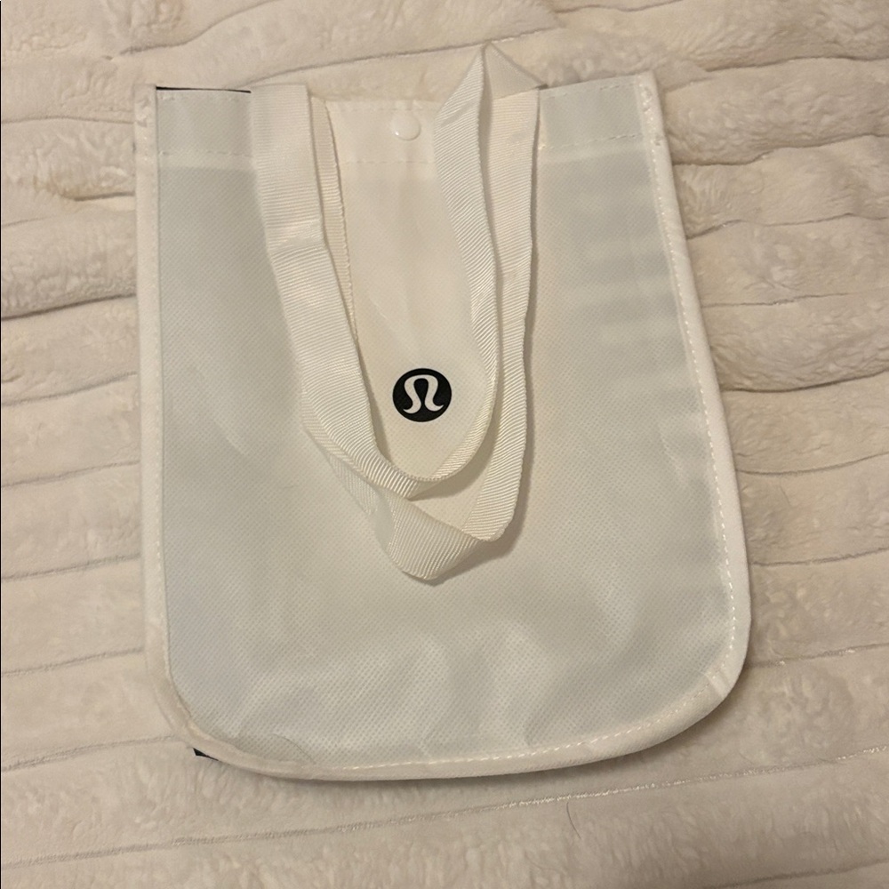 Lululemon White and Black SMALL Shopping Bag
